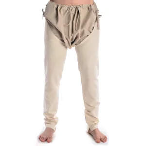Mittelalter Beinlinge Wigalois in Beige Seitenansicht