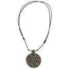 Wikinger Halskette Sunna mit Spirale (6 cm) in Bunt Frontansicht