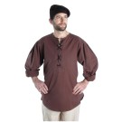 Mittelalterhemden kragenlose Bauernhemden in natur, blau, schwarz, braun, grün, dunkelrot