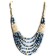 Mittelalter Perlenkette Duzisamor blau-weiß aus Horn-Resin in Blau-WeiÃŸ gestreift Frontansicht
