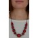Mittelalter Halskette Nott Sjöfn aus Weißmetall-Resin in Rot RÃ¼ckansicht