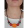 Mittelalter Halskette Sif aus Weißmetall-Resin in Bernsteinfarben-Rot RÃ¼ckansicht