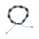 Mittelalter Armband Iblis mit Mosaiksteinen aus Messing-Glassteine in Permutfarben bunt Rot-Türkis Frontansicht