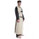 Mittelalter Waffenrock Tourendal  aus Baumwolle in Beige-Schwarz Seitenansicht