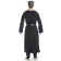 Mittelalter Tunika Siegfried lang in Schwarz Rückansicht