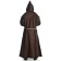 Mittelalter Kutte Halzebier (Set) in Braun Rückansicht 2
