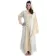 Mittelalter Kleid Liebgart in Beige-Weiß Frontansicht