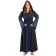 Mittelalter Kleid Liebgart in Blau-Schwarz Frontansicht