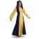 Mittelalter Kleid Liebgart in Gelb-Blau Frontansicht 2