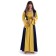 Mittelalter Kleid Liebgart in Gelb-Blau Frontansicht 3