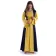 Mittelalter Kleid Liebgart in Gelb-Blau Frontansicht 3