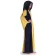 Mittelalter Kleid Liebgart in Gelb-Blau Seitenansicht 2