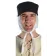 Mittelalter Kappe Reginbald white (Set) in Weiß-Schwarz Frontansicht 2
